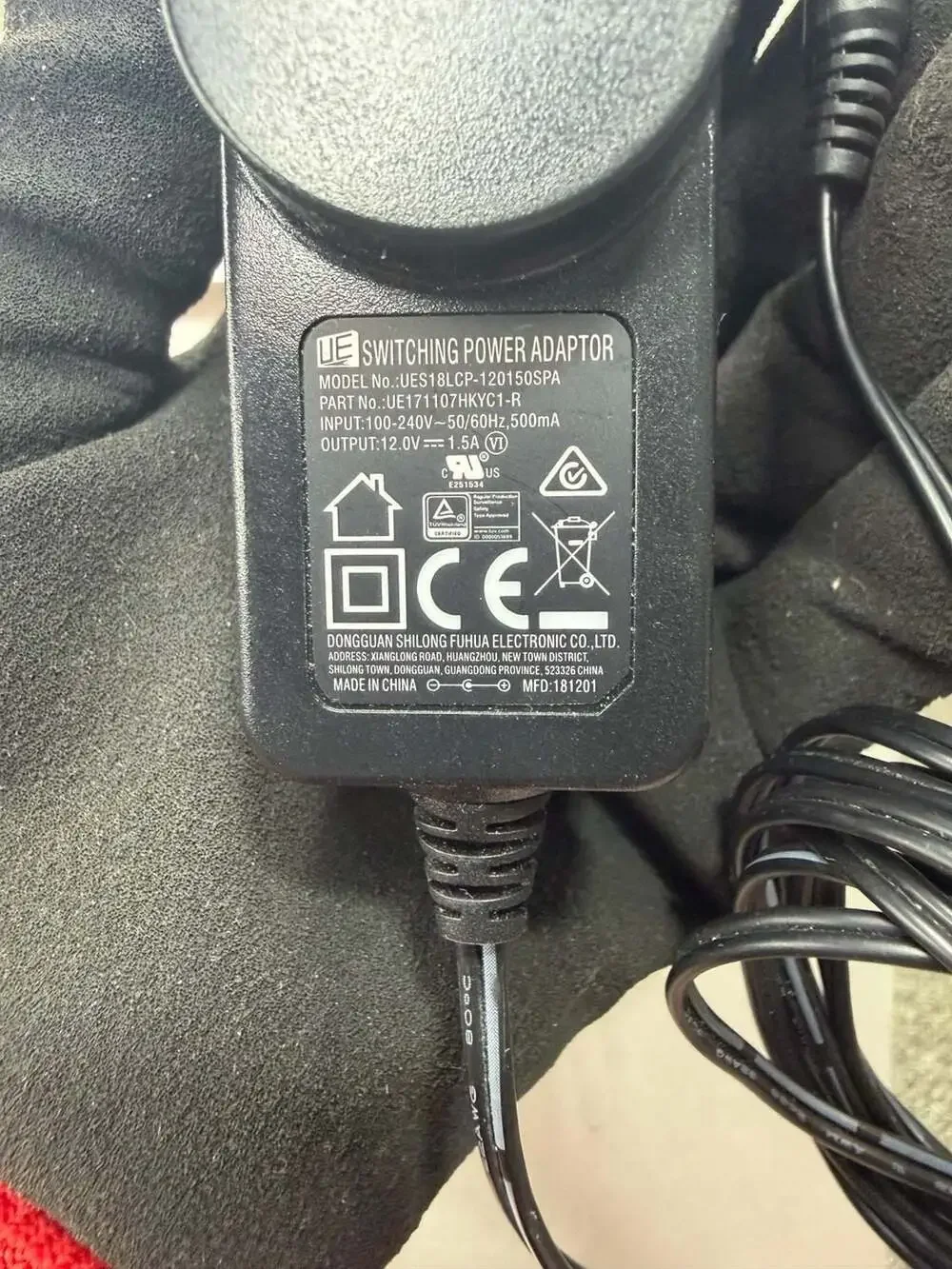 UE Switching Power Adaptor UES18LCP-120150SPA 12V 1.5A
